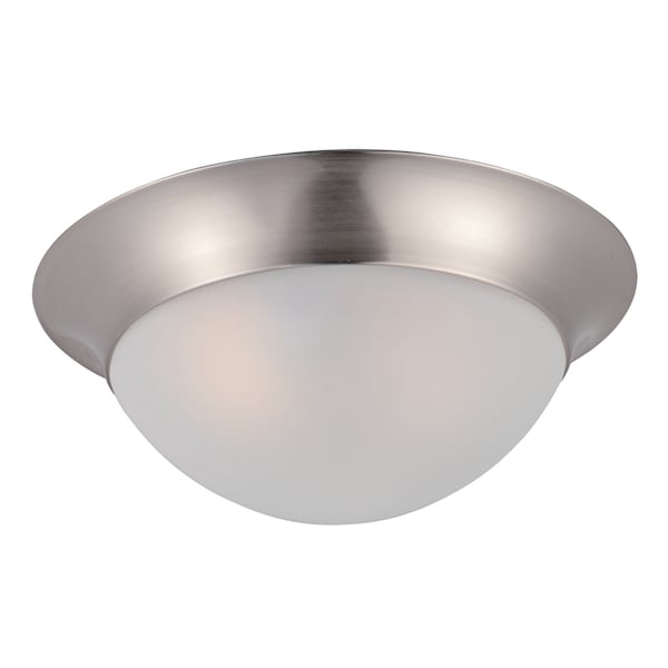 Essentials 1-Light 12 Wide Satin Nickel Flush Mount Light